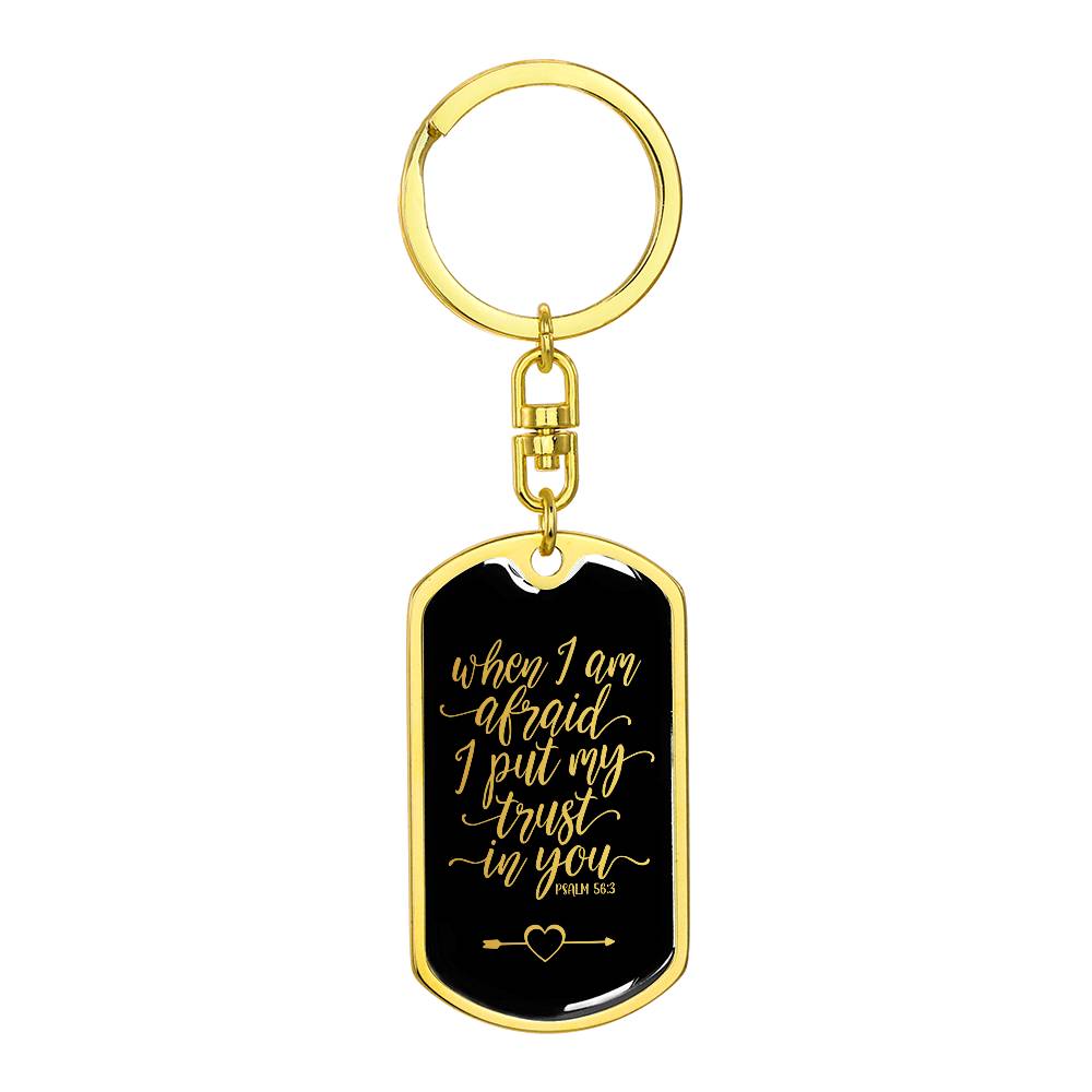 Trust in You - Gold Dog Tag with Swivel Keychain - Jesus Passion Apparel