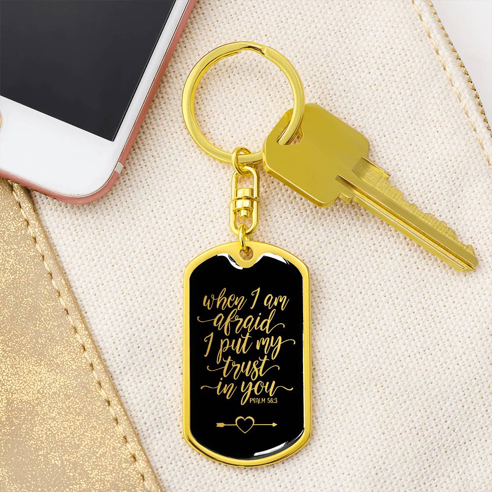 Trust in You - Gold Dog Tag with Swivel Keychain - Jesus Passion Apparel