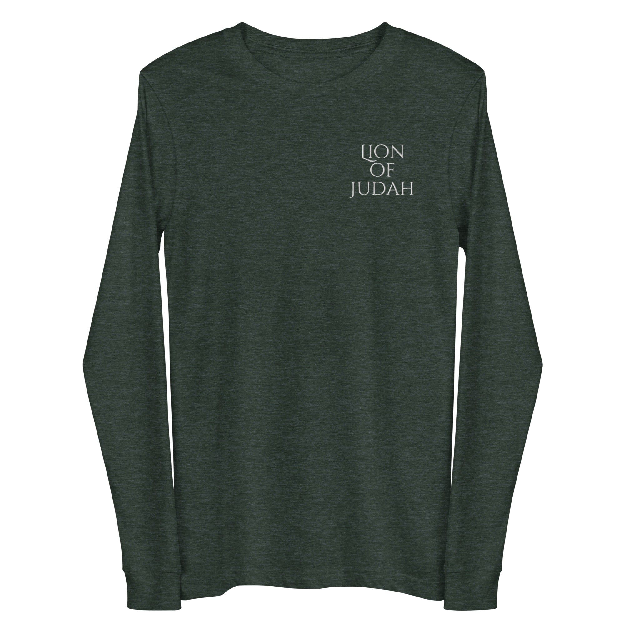 Lion of Judah Men's Unisex Long Sleeve Tee Color: Black Size: XS Jesus Passion Apparel