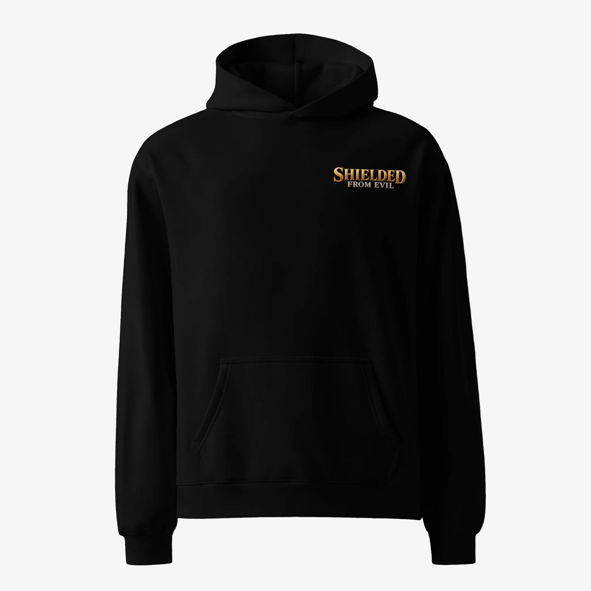 A black pullover hoodie with a small white cursive 'Lifessentials' logo on the left chest, displayed against a solid white background.