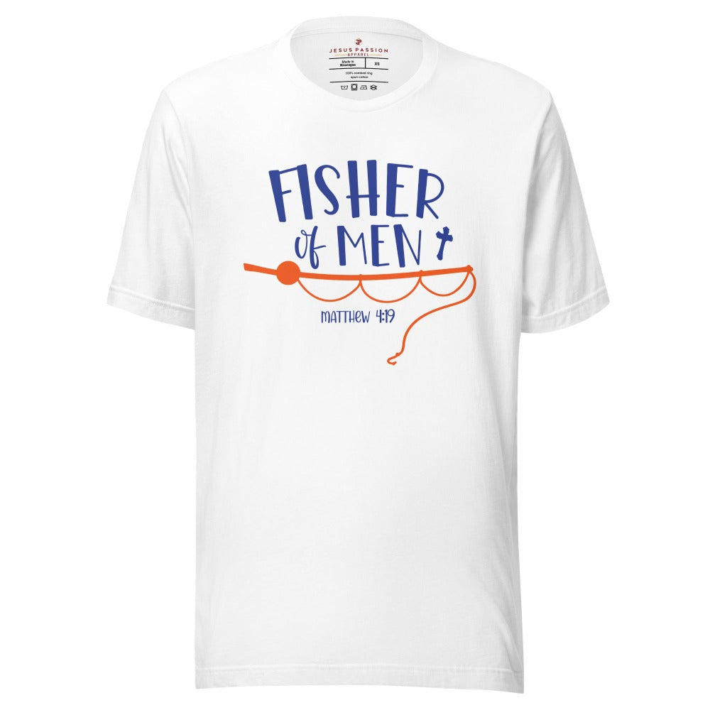 Fisher of Men Jersey Short Sleeve T-Shirt Color: White Size: XS Jesus Passion Apparel