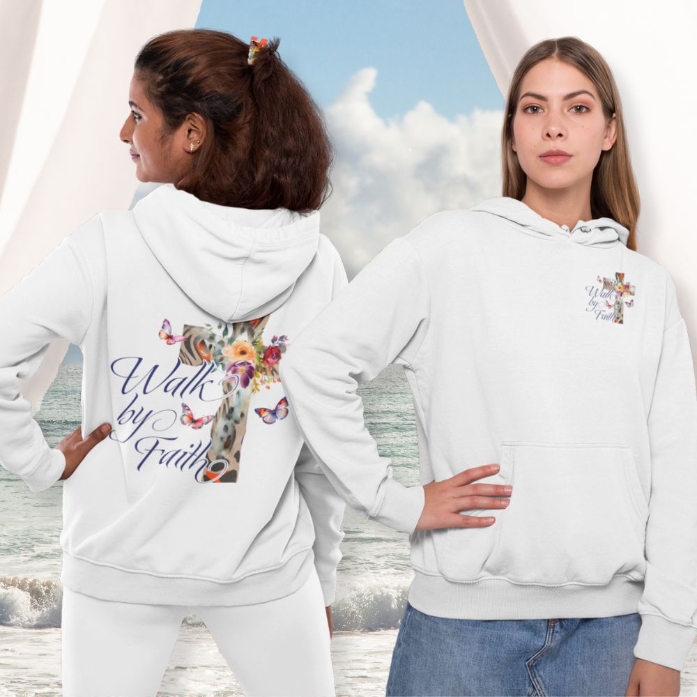 Walk by Faith Butterfly Cross Unisex - Fit Hoodie - Jesus Passion Apparel