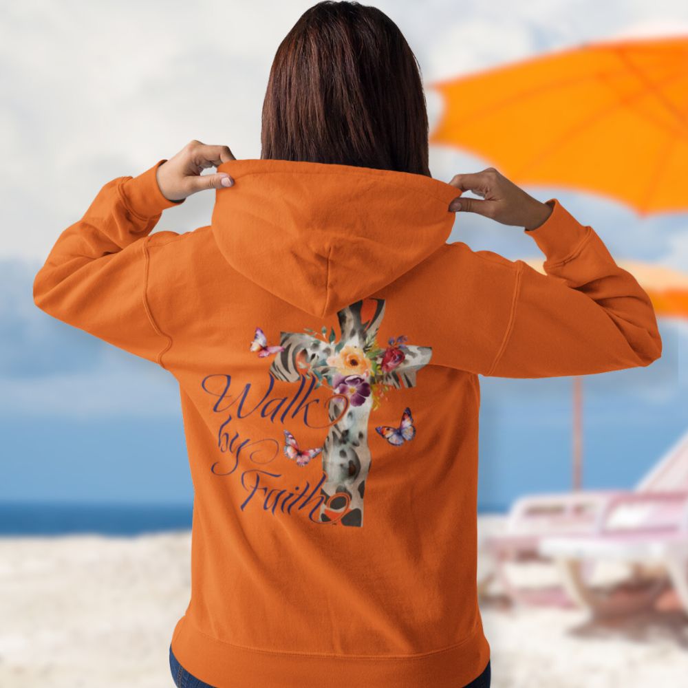 Walk by Faith Butterfly Cross Unisex - Fit Hoodie - Jesus Passion Apparel