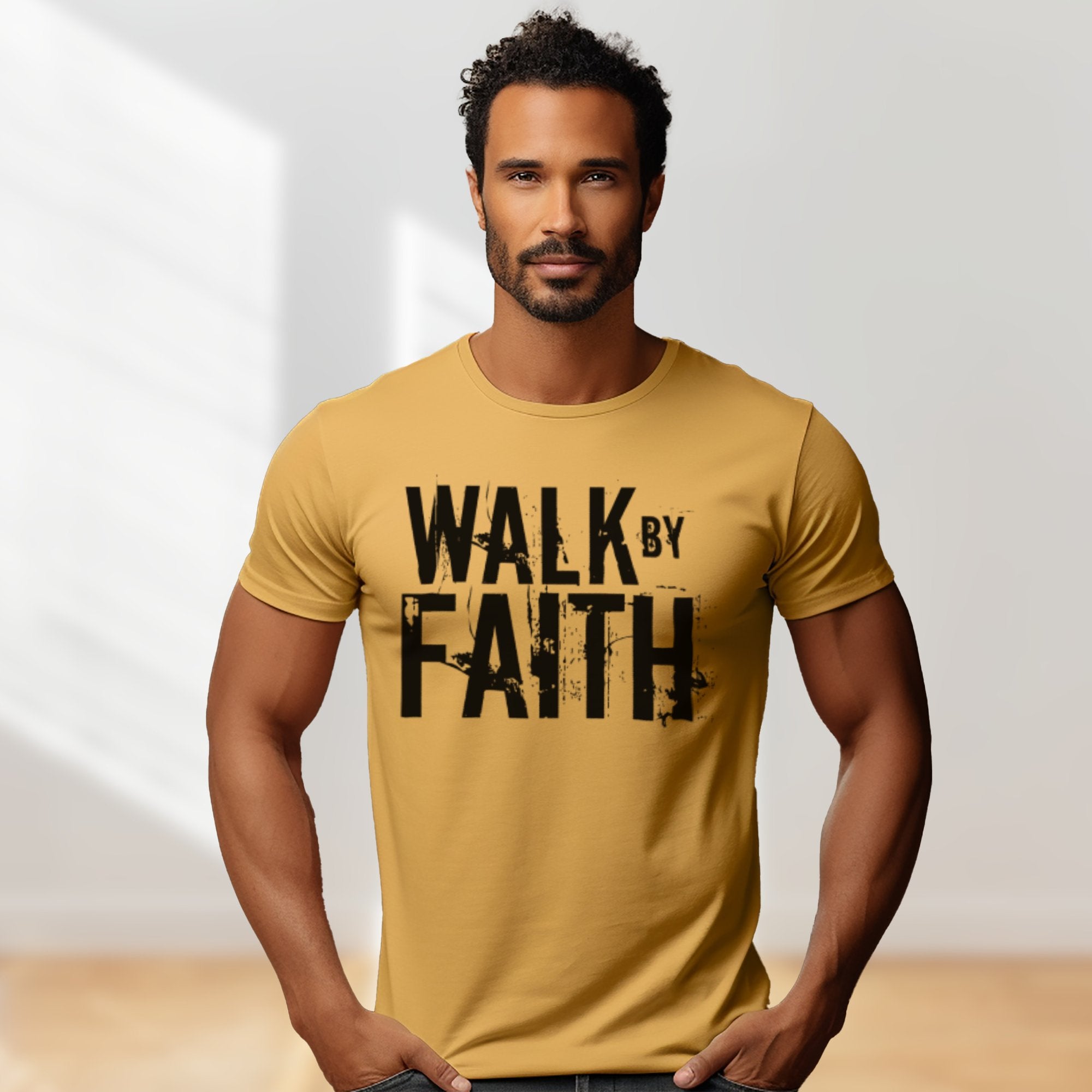 Walk By Faith Men's Jersey Short Sleeve Tee - Jesus Passion Apparel