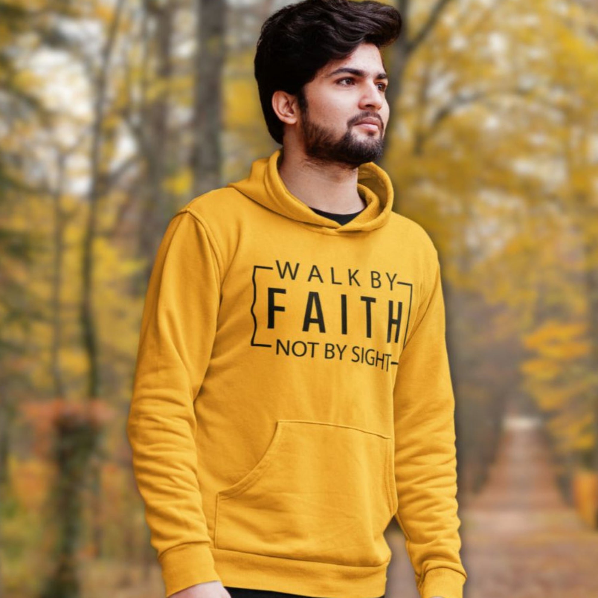 Walk By Faith Not By Sight Men's Heavy Blend™ Hoodie - Jesus Passion Apparel