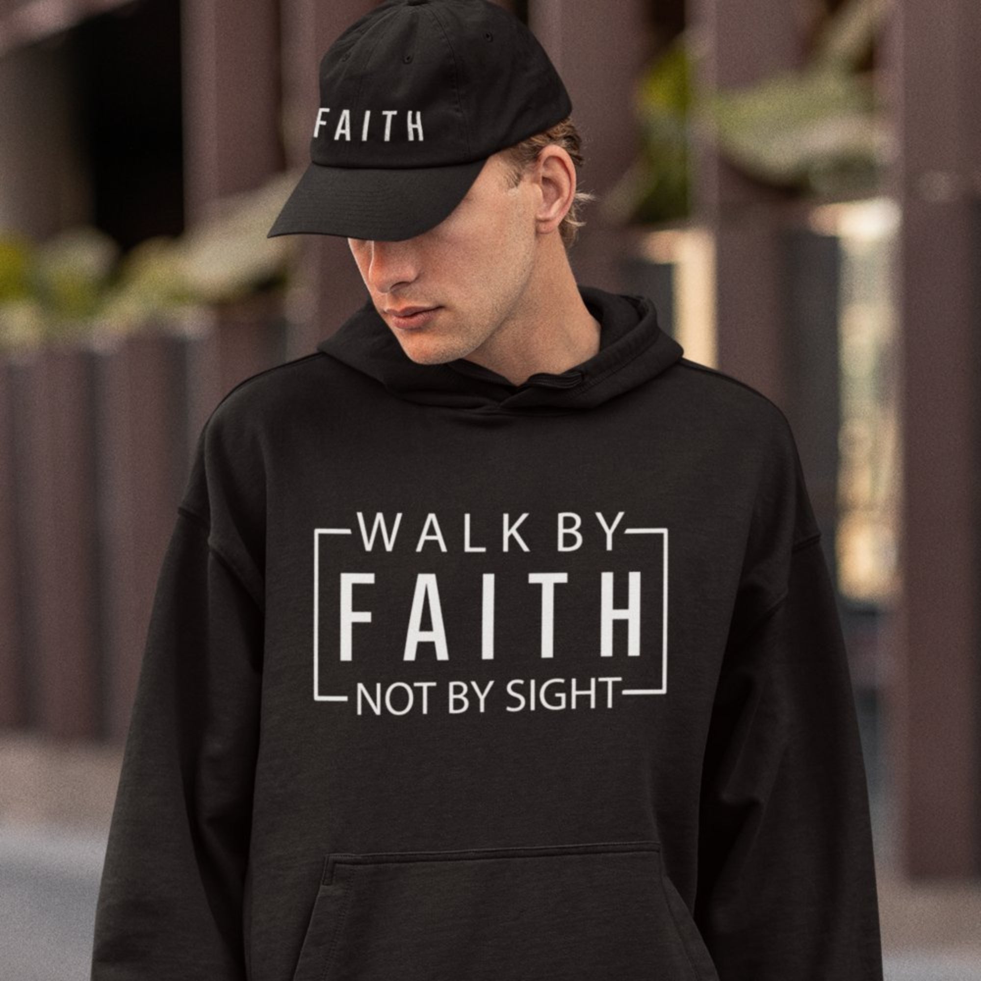 Walk By Faith Not By Sight Men's Heavy Blend™ Hoodie - Jesus Passion Apparel