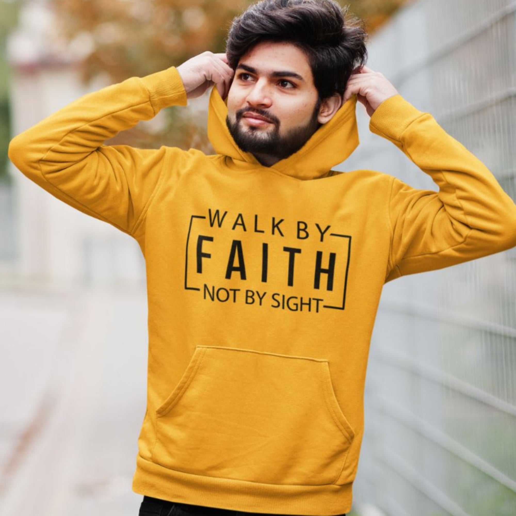 Walk By Faith Not By Sight Men's Heavy Blend™ Hoodie - Jesus Passion Apparel