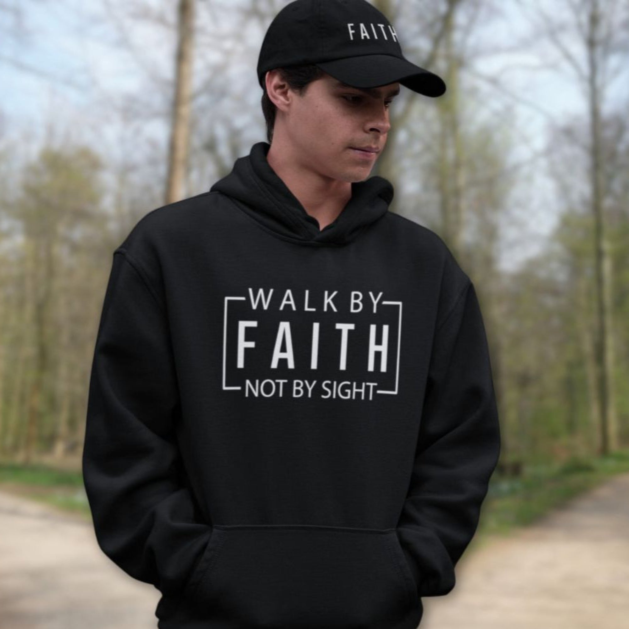 Walk By Faith Not By Sight Men's Heavy Blend™ Hoodie - Jesus Passion Apparel