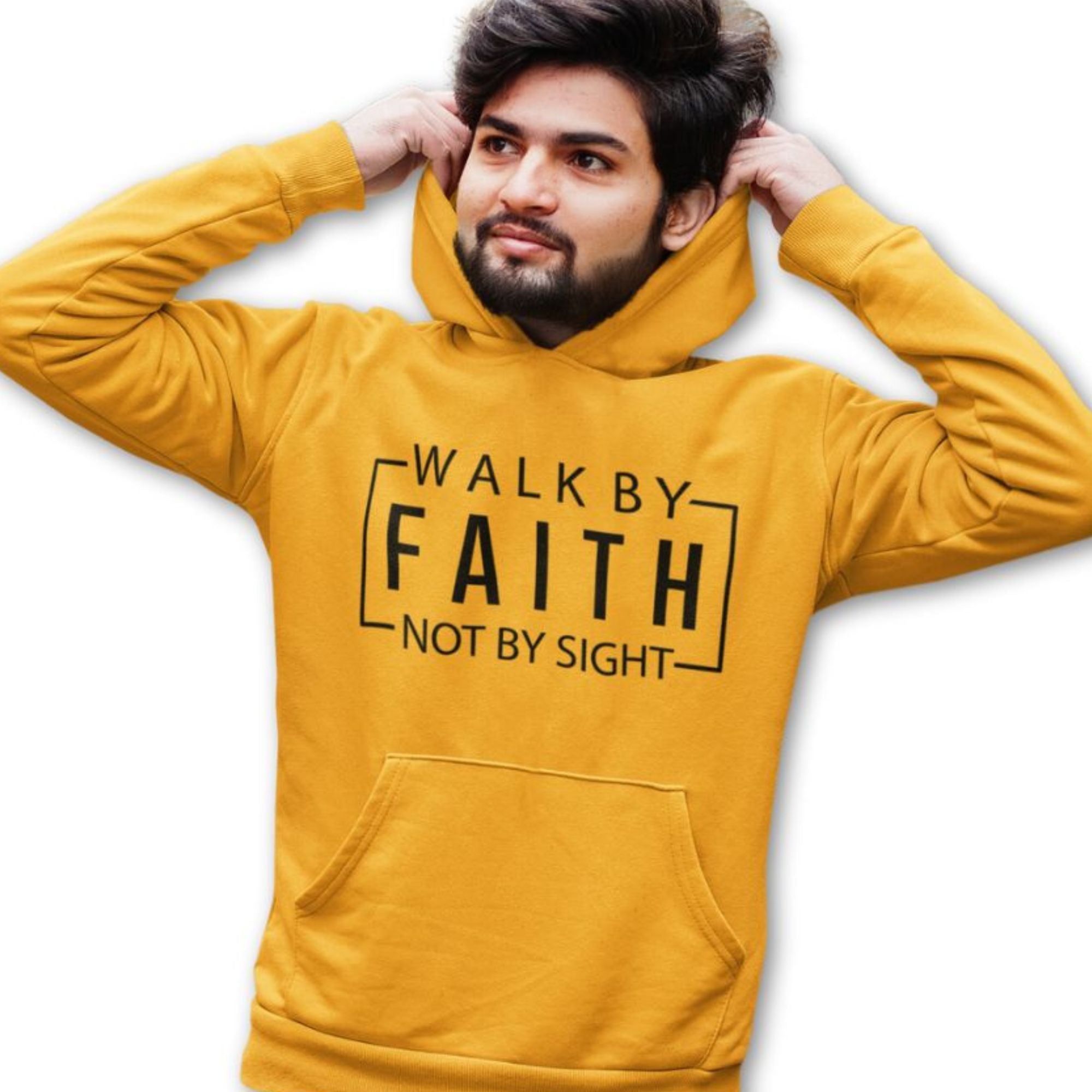 Walk By Faith Not By Sight Men's Heavy Blend™ Hoodie - Jesus Passion Apparel