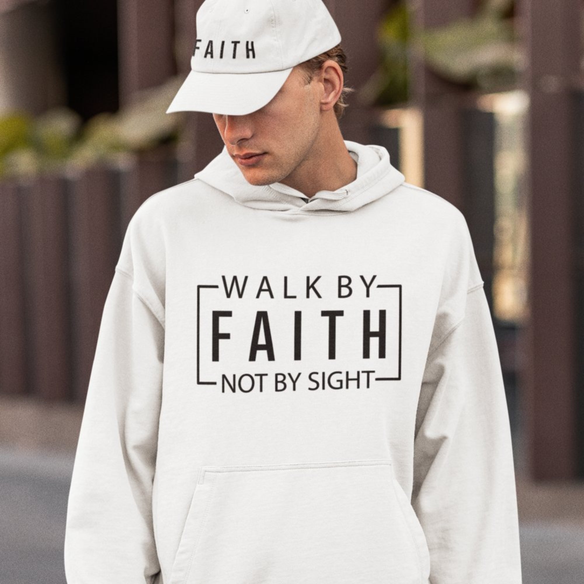 Walk By Faith Not By Sight Men's Heavy Blend™ Hoodie - Jesus Passion Apparel