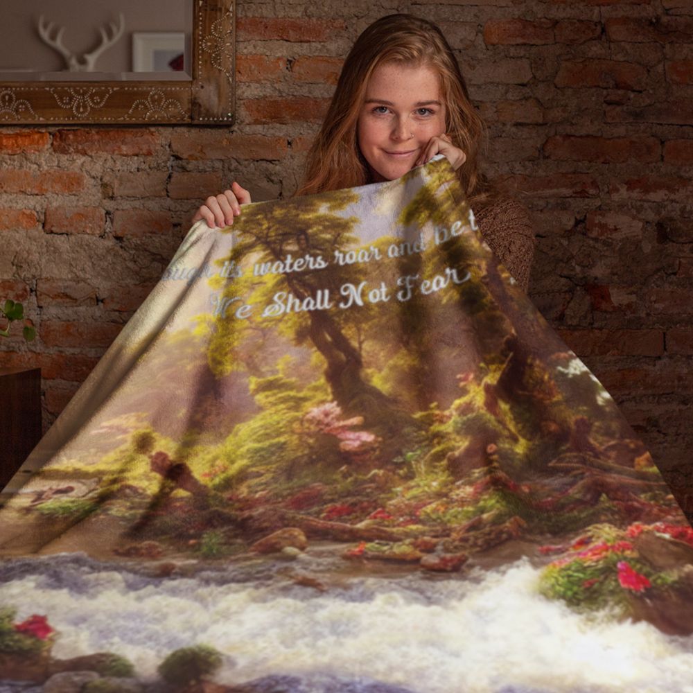 We Shall Not Fear Troubled Waters Throw Blanket - 2 Sizes - Jesus Passion Apparel