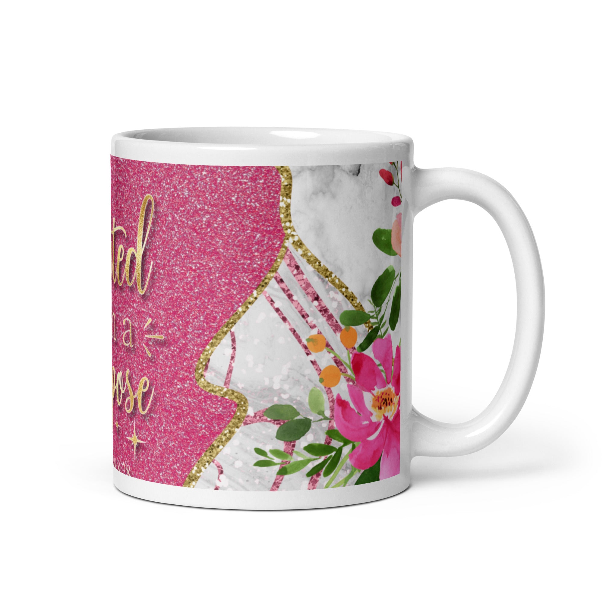 Created With a Purpose White Glossy Mug Size: 11oz Jesus Passion Apparel