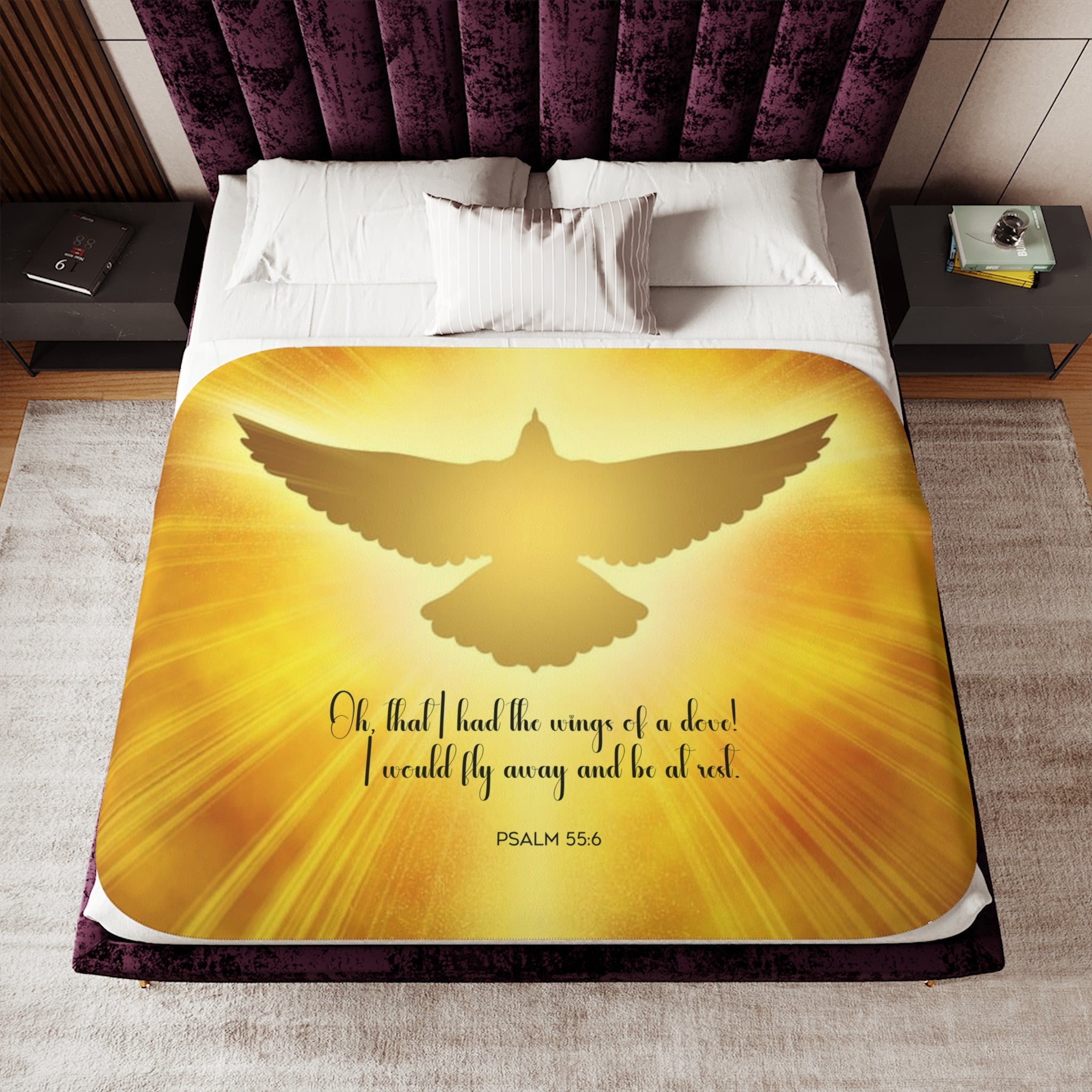 Wings of a Dove Sherpa Blanket - 3 Sizes - Jesus Passion Apparel