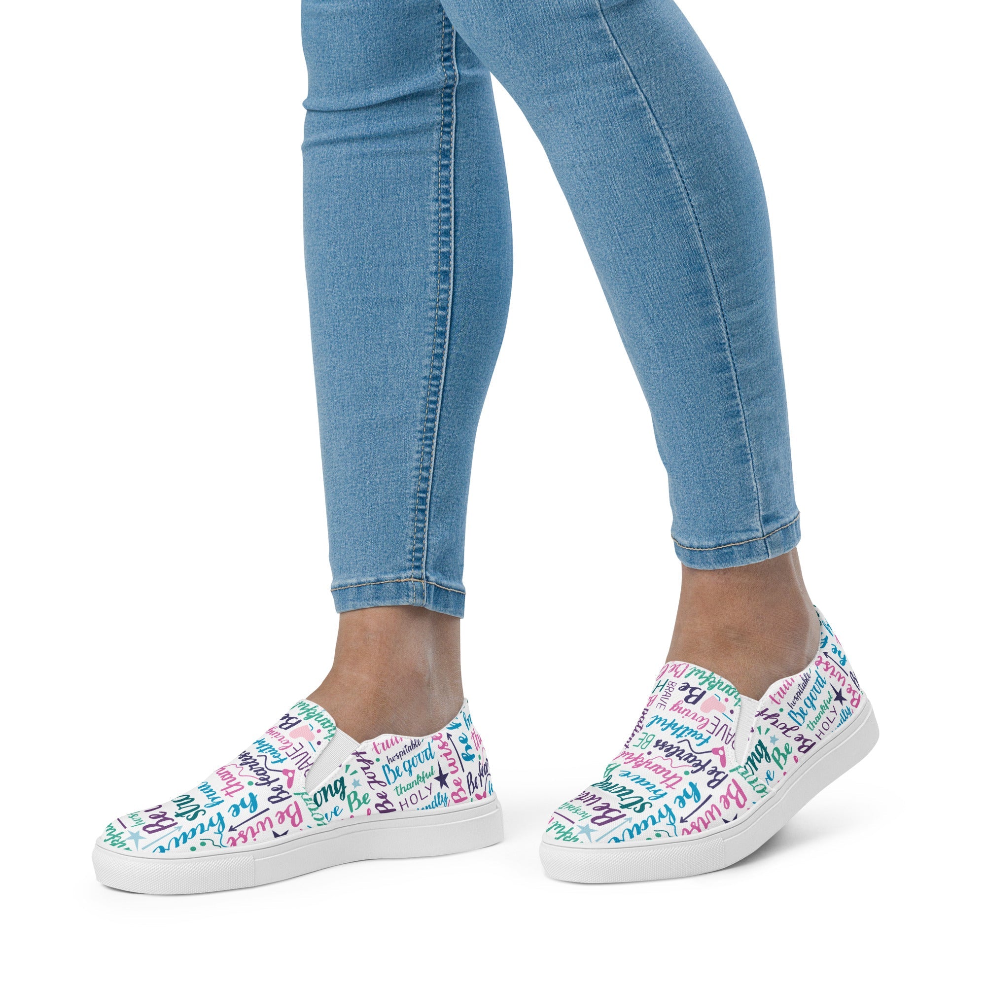 Wise Strong Brave Women’s Slip - On Canvas Shoes - Jesus Passion Apparel