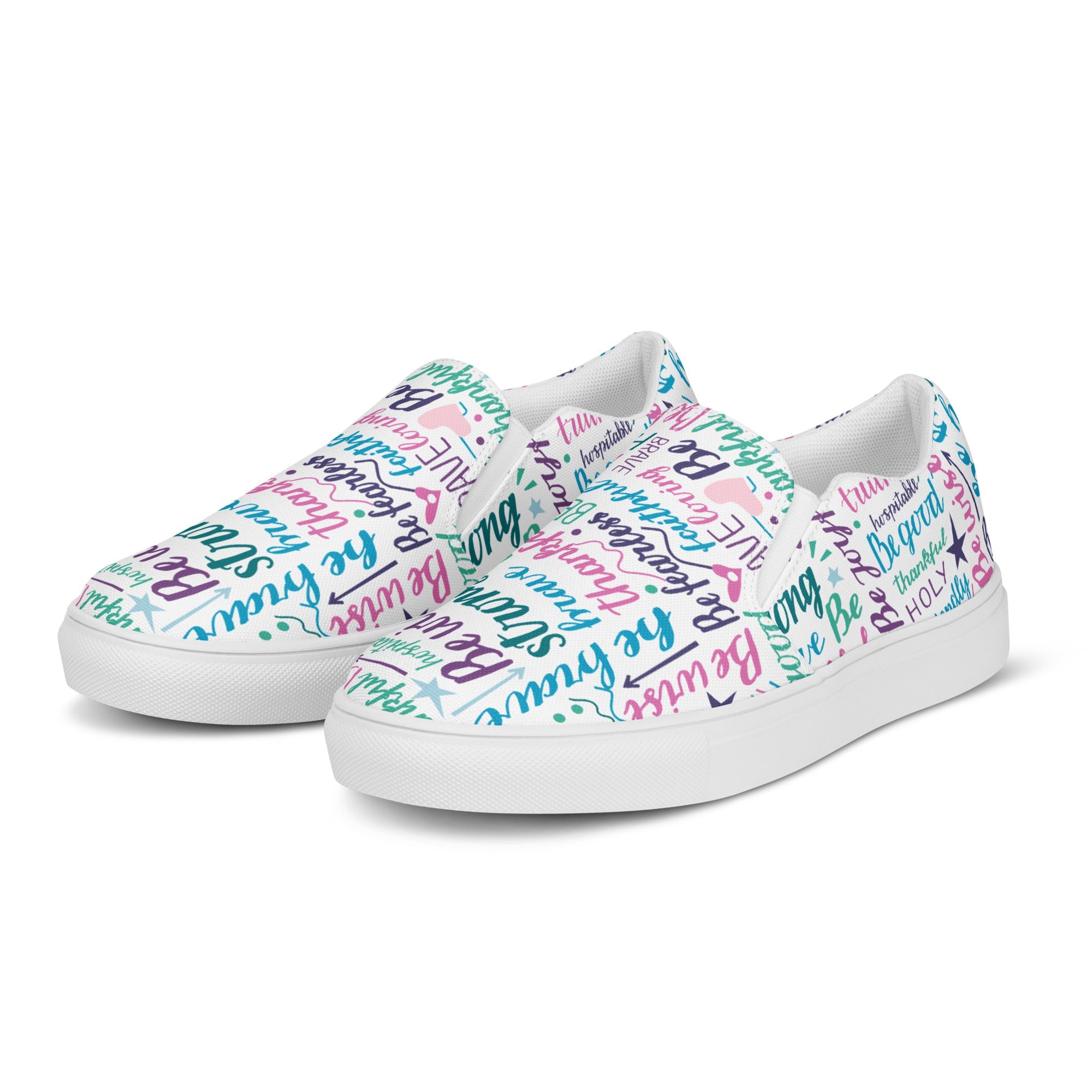 Wise Strong Brave Women’s Slip - On Canvas Shoes - Jesus Passion Apparel