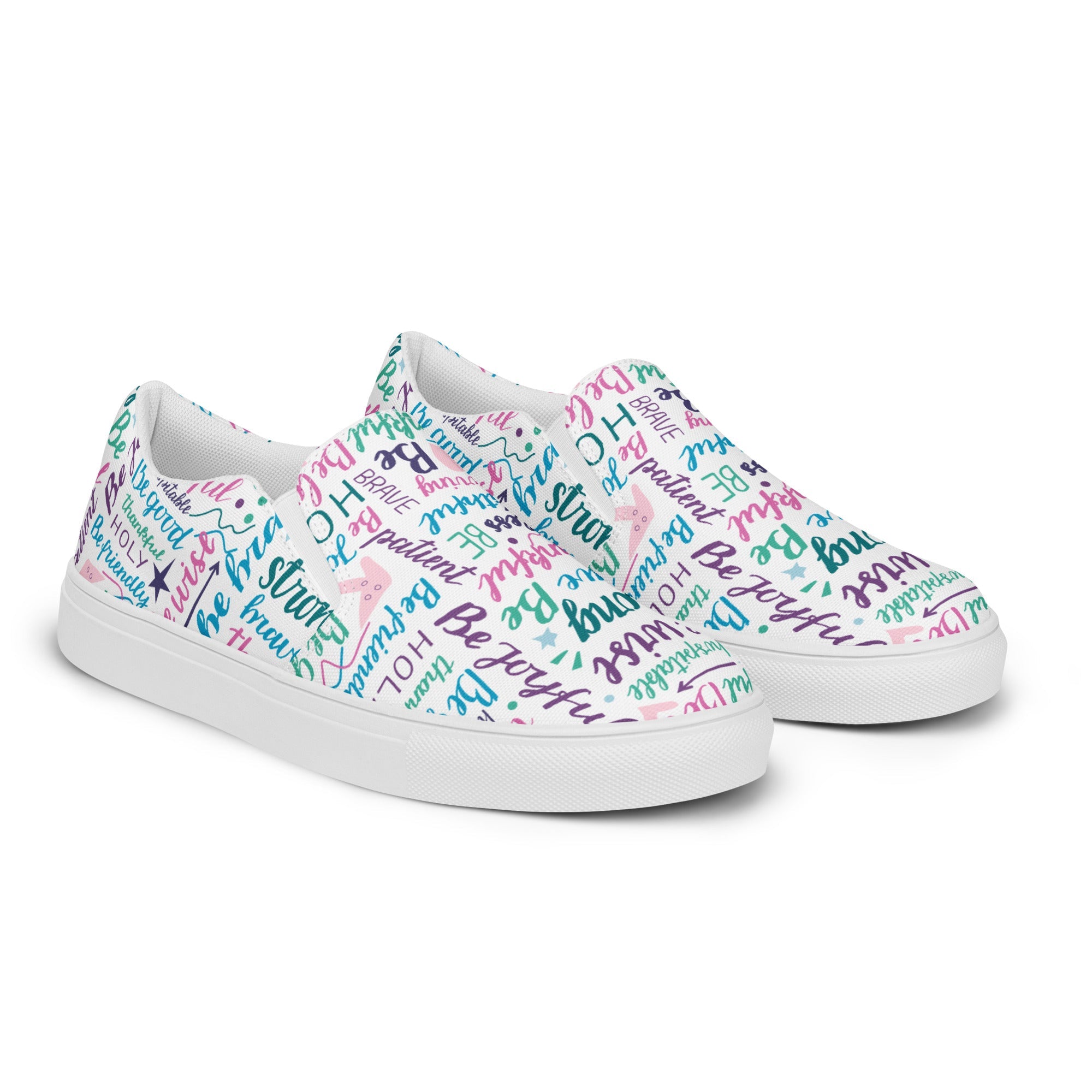 Wise Strong Brave Women’s Slip - On Canvas Shoes - Jesus Passion Apparel