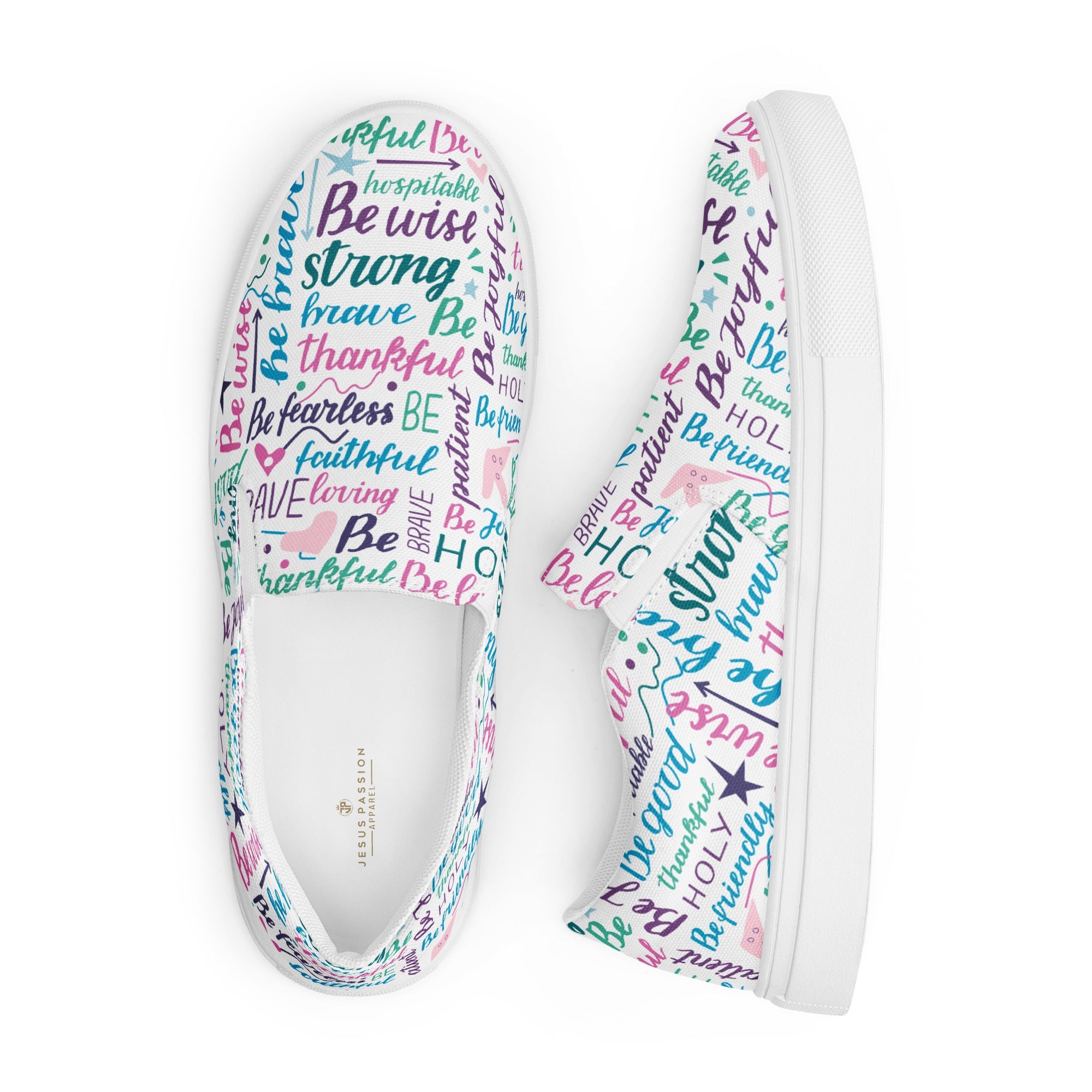 Wise Strong Brave Women’s Slip - On Canvas Shoes - Jesus Passion Apparel