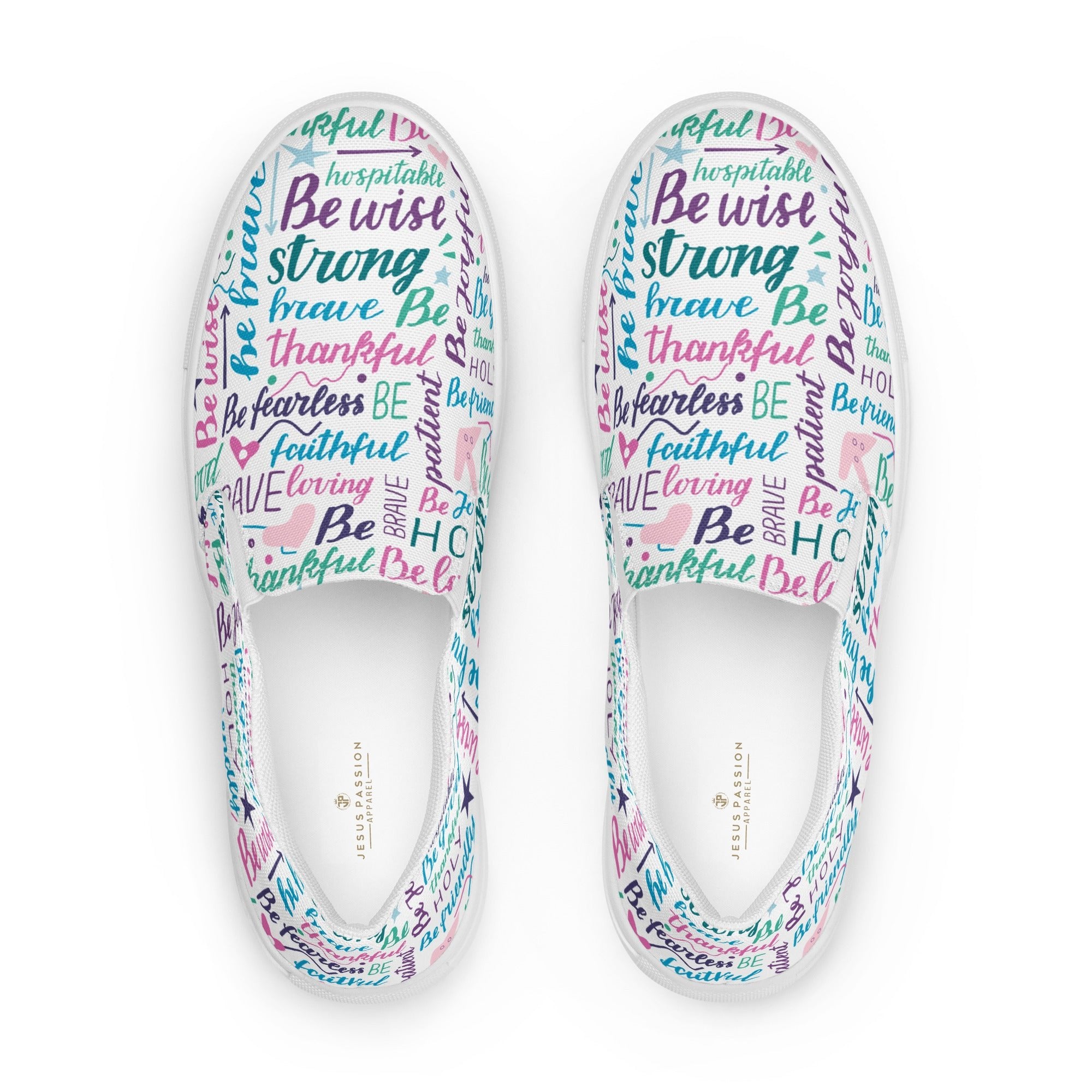 Wise Strong Brave Women’s Slip - On Canvas Shoes - Jesus Passion Apparel