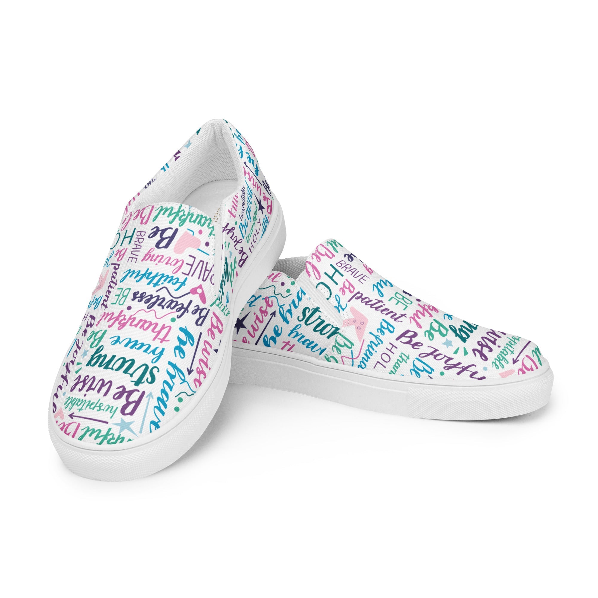 Wise Strong Brave Women’s Slip - On Canvas Shoes - Jesus Passion Apparel