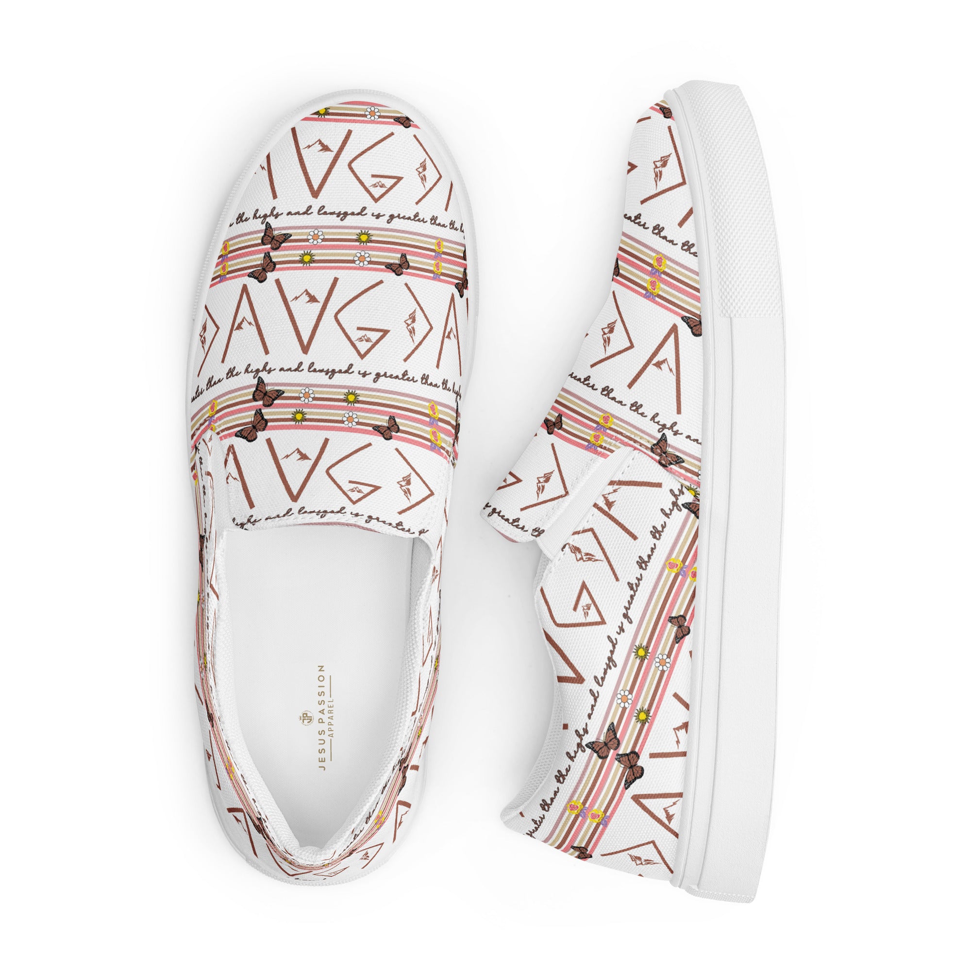 God is Greater Than Women’s Slip-On Canvas Shoes Size: 5 Jesus Passion Apparel