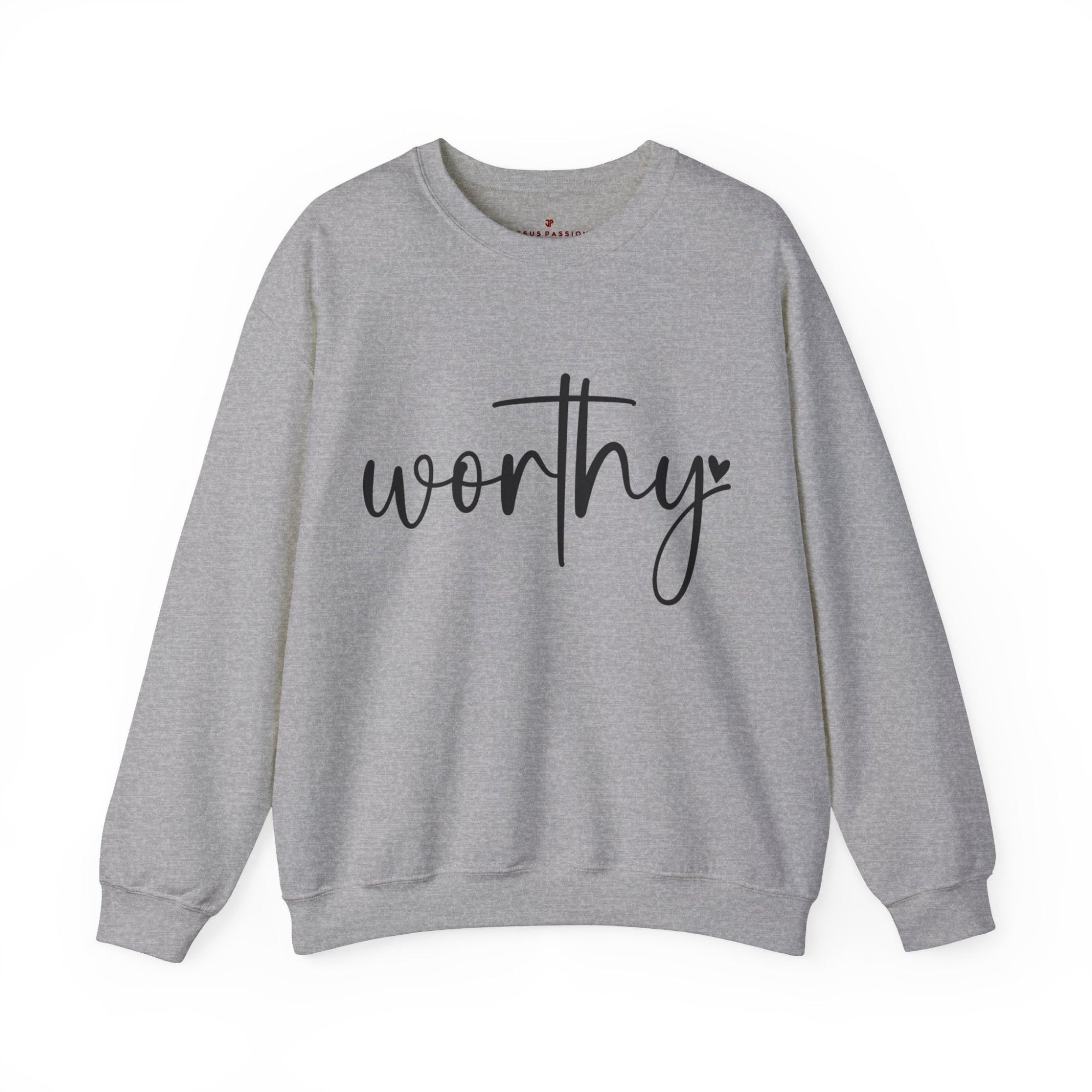 Worthy Women's Fleece Unisex - Fit Sweatshirt White / Sport Gray - Jesus Passion Apparel