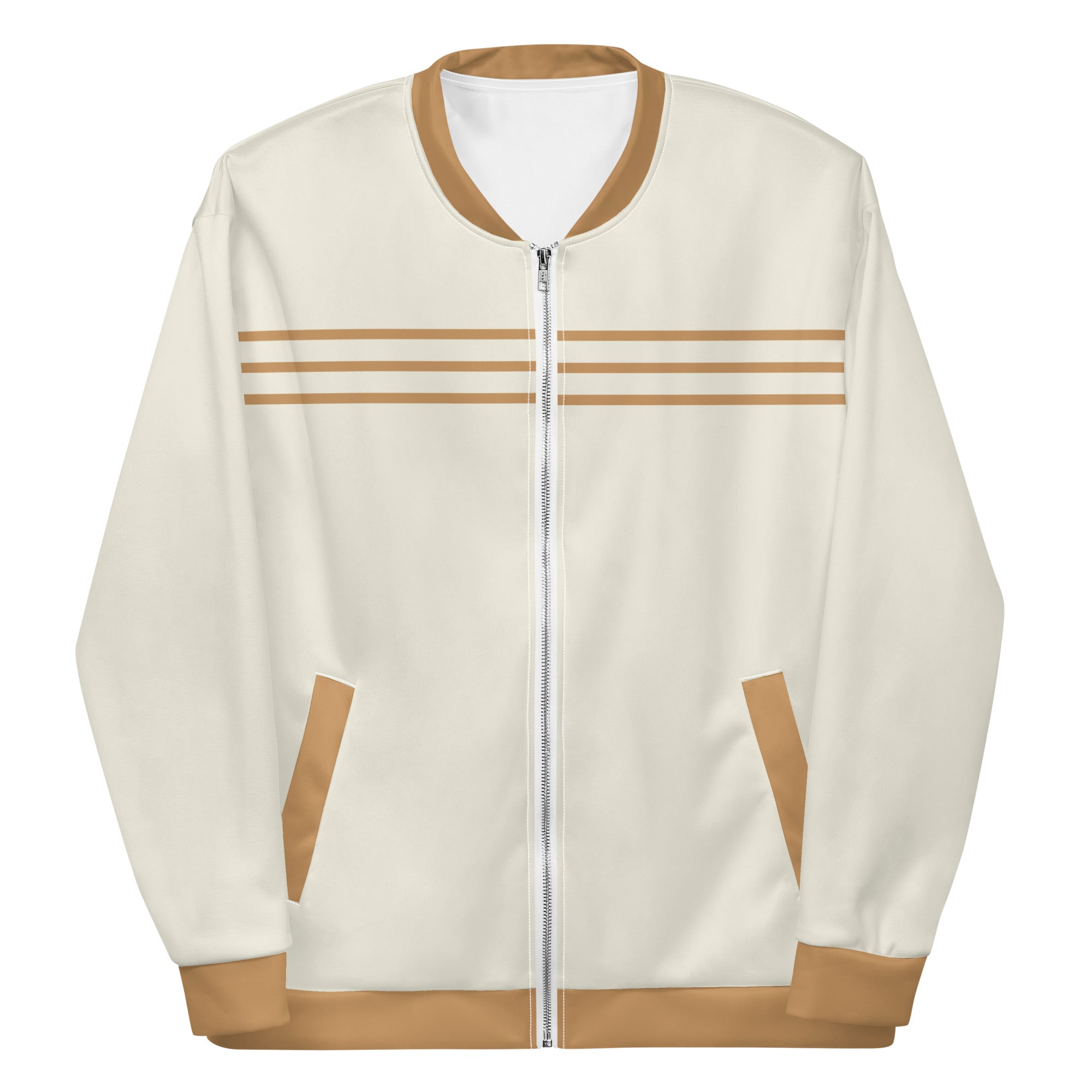 Yahweh Cream and Gold Men's Bomber Jacket - Jesus Passion Apparel