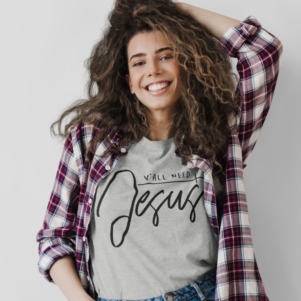 Y'all Need Jesus Jersey Short Sleeve T-Shirt - Jesus Passion Apparel