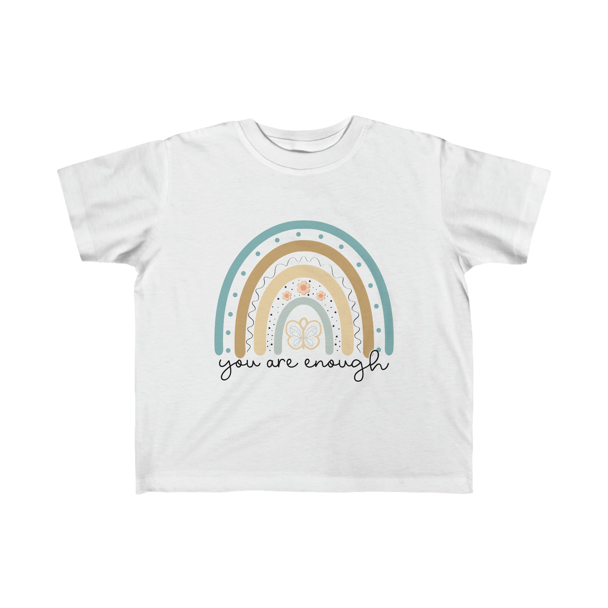 You are Enough Rainbow Toddler's Fine Jersey Tee - Jesus Passion Apparel