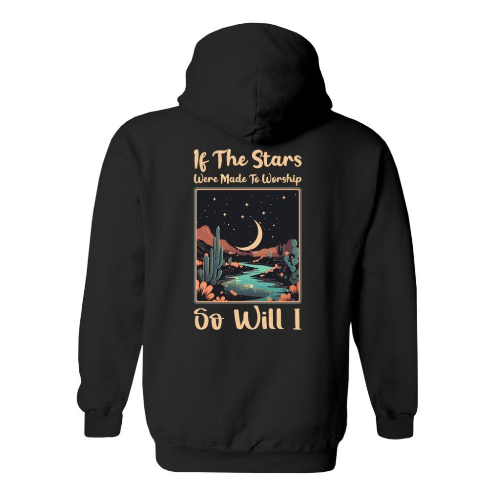 If the Stars Were Made to Worship Women's Jacket Heavy Blend Full-Zip Hooded Sweatshirt Size: S Color: Black Jesus Passion Apparel