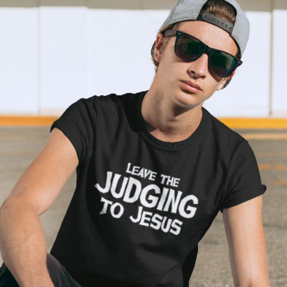 Leave the Judging to Jesus Jersey Short Sleeve T-Shirt Color: Black Heather Size: XS Jesus Passion Apparel