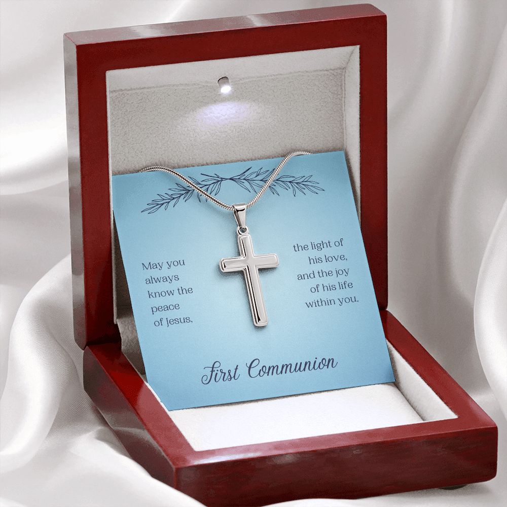 First Communion Cross Necklace Jesus Passion Apparel