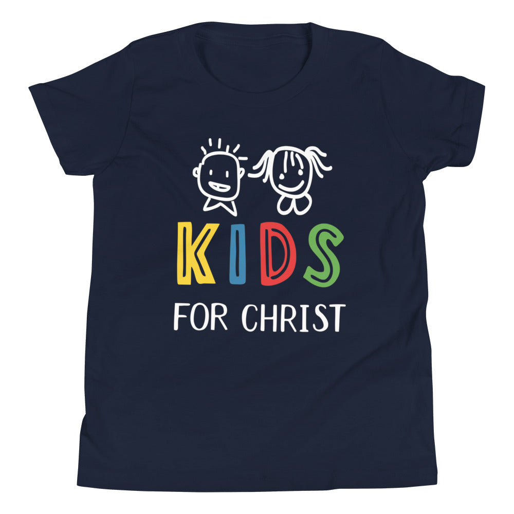 Kids for Christ Youth Relaxed-Fit T-Shirt Color: Navy Size: S Jesus Passion Apparel